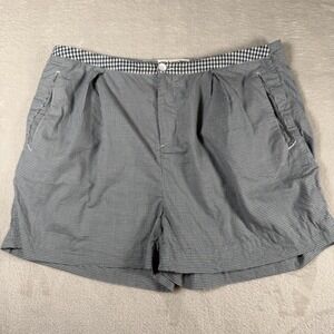 Rag & Bone Shirt Gingham Cotton Pleated Shorts Blue White Size Large L